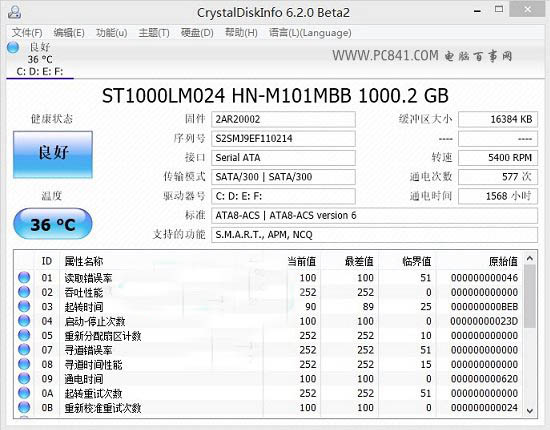 CrystalDiskInfo硬盘检测工具使用教程