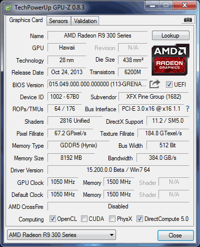 有点惊喜 AMD R9 390X实卡/性能首曝