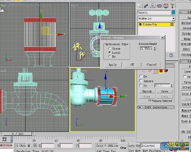 3D MAX建模教程：制作水笼头建模教程,PS教程,思缘教程网