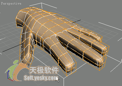 3Ds max多边形建模实例：人手模型 武林网 3DSMAX入门教程