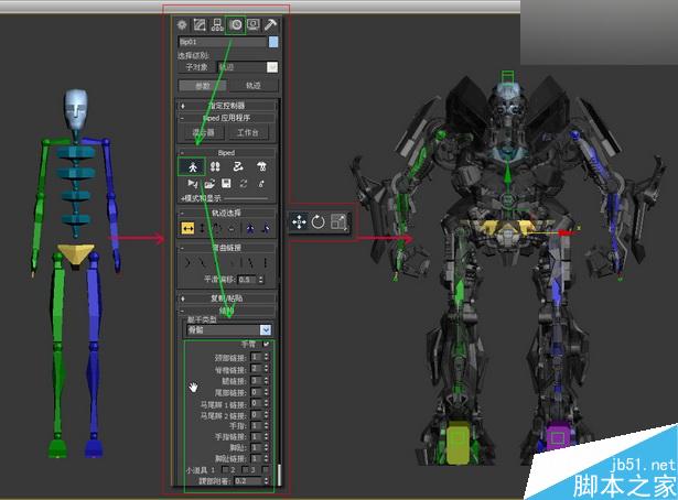 当大黄蜂遭遇钢铁侠制作解析 武林网 3DSMAX动画角色教程