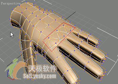 3Ds max多边形建模实例：人手模型 武林网 3DSMAX入门教程