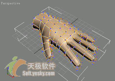 3Ds max多边形建模实例：人手模型 武林网 3DSMAX入门教程