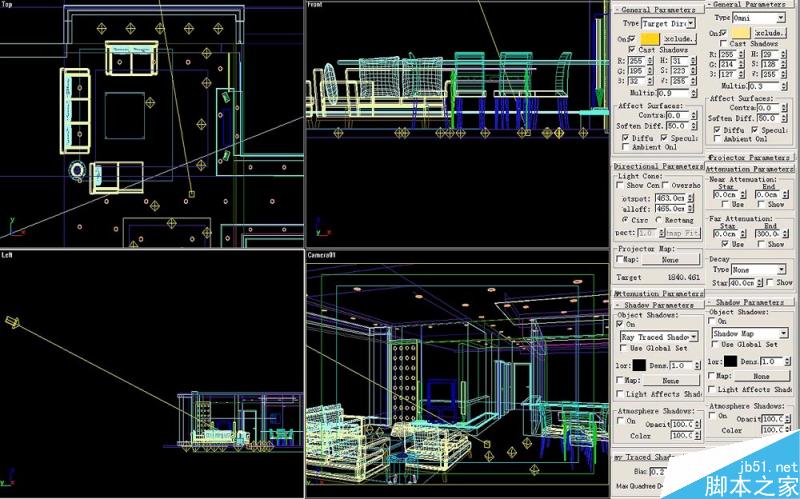 3DSMAX默认渲染器渲染出高品质室内效果图 武林网 3DSMAX建模教程