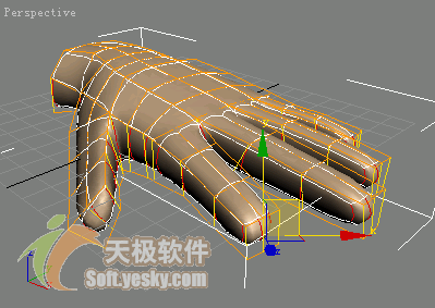 3Ds max多边形建模实例：人手模型 武林网 3DSMAX入门教程