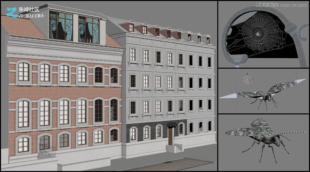 3dmax制作欧式风格的墙壁路灯效果,PS教程,思缘教程网