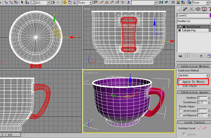 3DS Max教程：茶杯（旋转＋多边形建模） 武林网 3DSMAX建模教程