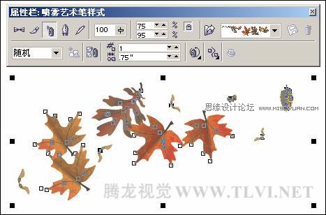 使用CorelDRAW中的艺术笔工具,破洛洛