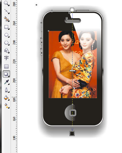 CDR绘制简洁IPHONE4手机教程 武林网 CDR实例教程18.jpg