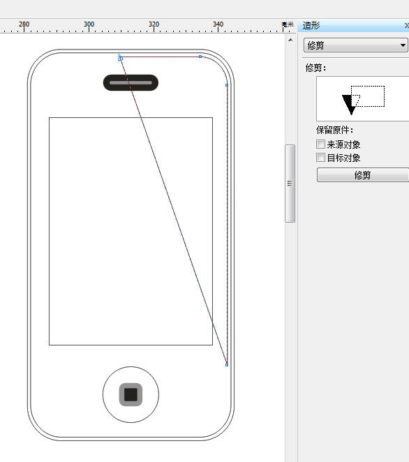 CDR绘制简洁IPHONE4手机教程 武林网 CDR实例教程8.jpg