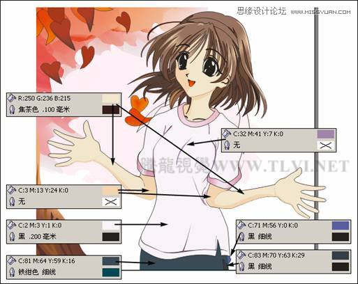 CorelDRAW绘制日式卡通美女教程,破洛洛