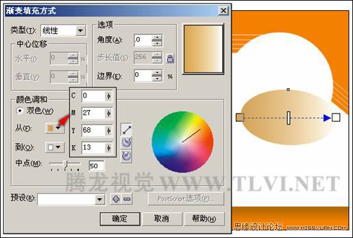 在CorelDRAW中使用渐变填充对象,破洛洛