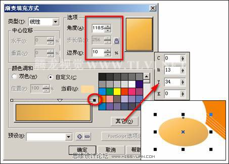 在CorelDRAW中使用渐变填充对象,破洛洛