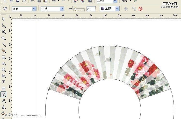 CorelDRAW教程:绘制逼真的折扇_武林网
