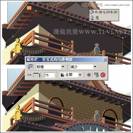 CorelDRAW绘制中国风古典建筑城楼教程,破洛洛