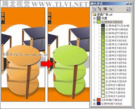 编辑CorelDRAW中的颜色样式,破洛洛