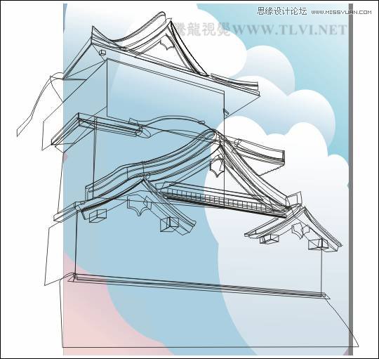 CorelDRAW绘制中国风古典建筑城楼教程,破洛洛