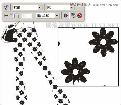 CorelDRAW绘制半调图案背景前的摩登少女,破洛洛