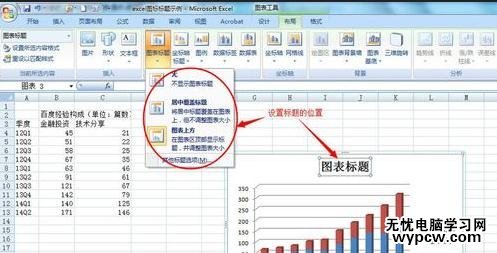 excel2007 添加图表标题的教程