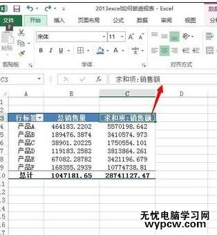 excel2013 制作透视表的教程