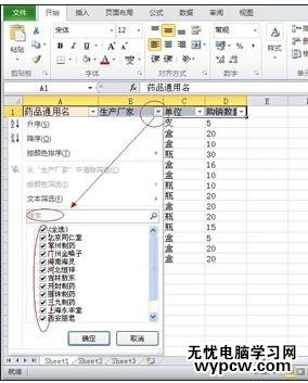 excel2007 筛选功能的使用教程