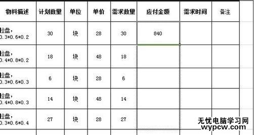 excel表格进行快速运算的方法