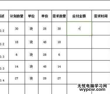 excel表格进行快速运算的方法