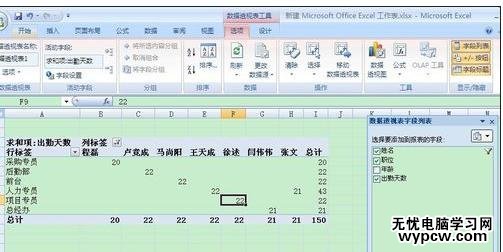 excel2010数据透视图的说明