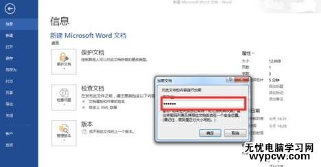 怎样给word2013文档加密