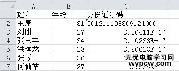 excel表格的正常显示身份证号码的教程