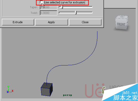 MAYA Polygons建模Edit Mesh命令集详解解释 武林网 MAYA建模教程5-face-use-selected-curve-for-extrusion.gif