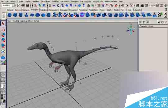 MAYA 7.0恐龙建模教程 武林网 MAYA建模教程