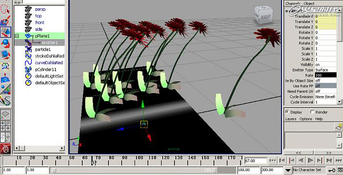 maya制作植物随机生长动画教程 武林网 maya动画教程