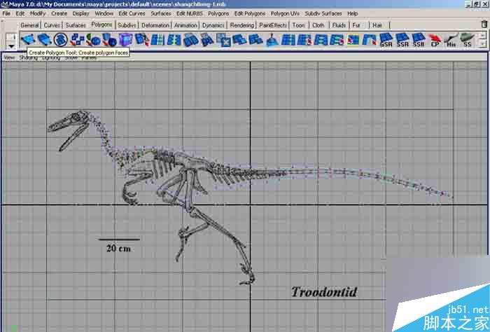 MAYA 7.0恐龙建模教程 武林网 MAYA建模教程