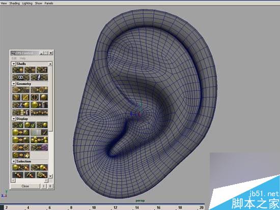 maya多边形建模人物耳朵 武林网 maya建模教程
