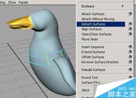 MAYA nurbs无缝建模打造一只企鹅 武林网 MAYA建模教程