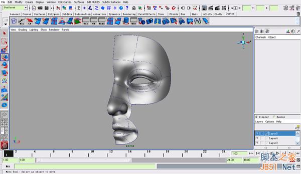MAYA NURBS制作高精度生物模型详解 武林网 MAYA建模教程