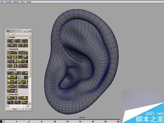 maya多边形建模人物耳朵 武林网 maya建模教程