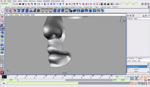 MAYA NURBS制作高精度生物模型详解 武林网 MAYA建模教程