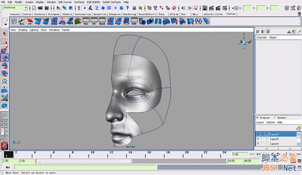 MAYA NURBS制作高精度生物模型详解 武林网 MAYA建模教程