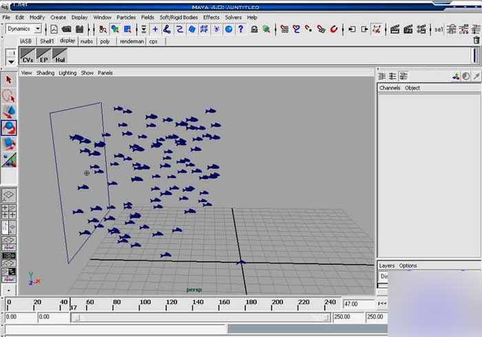 MAYA8.5粒子系统打造鱼群教程 武林网 MAYA角色动画教程