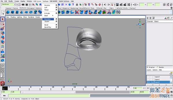 MAYA NURBS制作高精度生物模型详解 武林网 MAYA建模教程