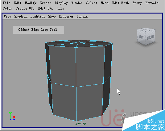 MAYA Polygons建模Edit Mesh命令集详解解释 武林网 MAYA建模教程30-offset-edge-loop-tool.gif