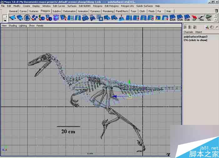 MAYA 7.0恐龙建模教程 武林网 MAYA建模教程