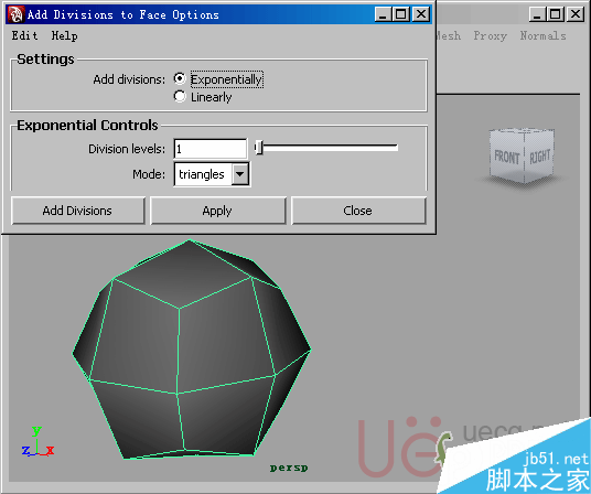 MAYA Polygons建模Edit Mesh命令集详解解释 武林网 MAYA建模教程31-add-divisions.gif