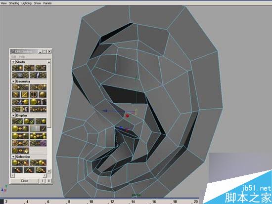 maya多边形建模人物耳朵 武林网 maya建模教程