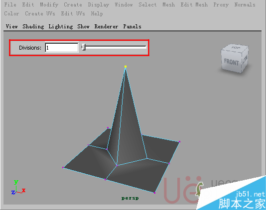 MAYA Polygons建模Edit Mesh命令集详解解释 武林网 MAYA建模教程13-Extrude-Vertex-Divisions.gif