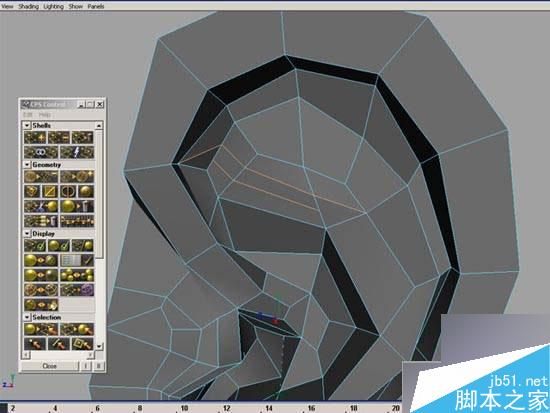 maya多边形建模人物耳朵 武林网 maya建模教程
