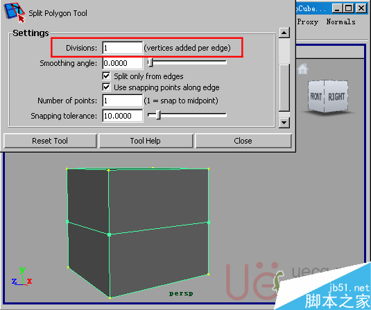 MAYA Polygons建模Edit Mesh命令集详解解释 武林网 MAYA建模教程26-split-polygon-tool-divisions.gif