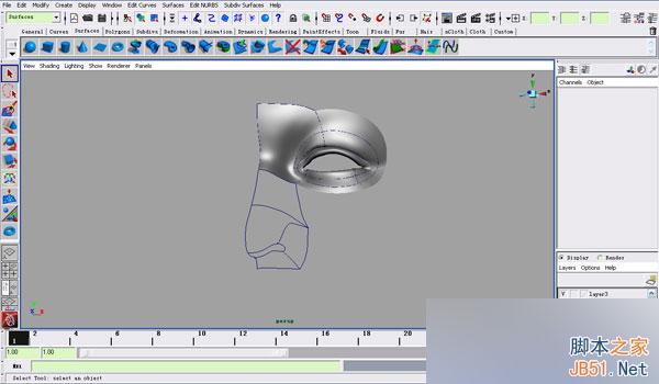 MAYA NURBS制作高精度生物模型详解 武林网 MAYA建模教程
